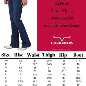 NWT Kimes Ranch Jeans - Chloe - Dark Blue - Size 10 x 36